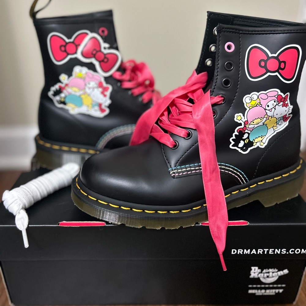 Limited edition Hello Kitty, Dr. Martens with box.